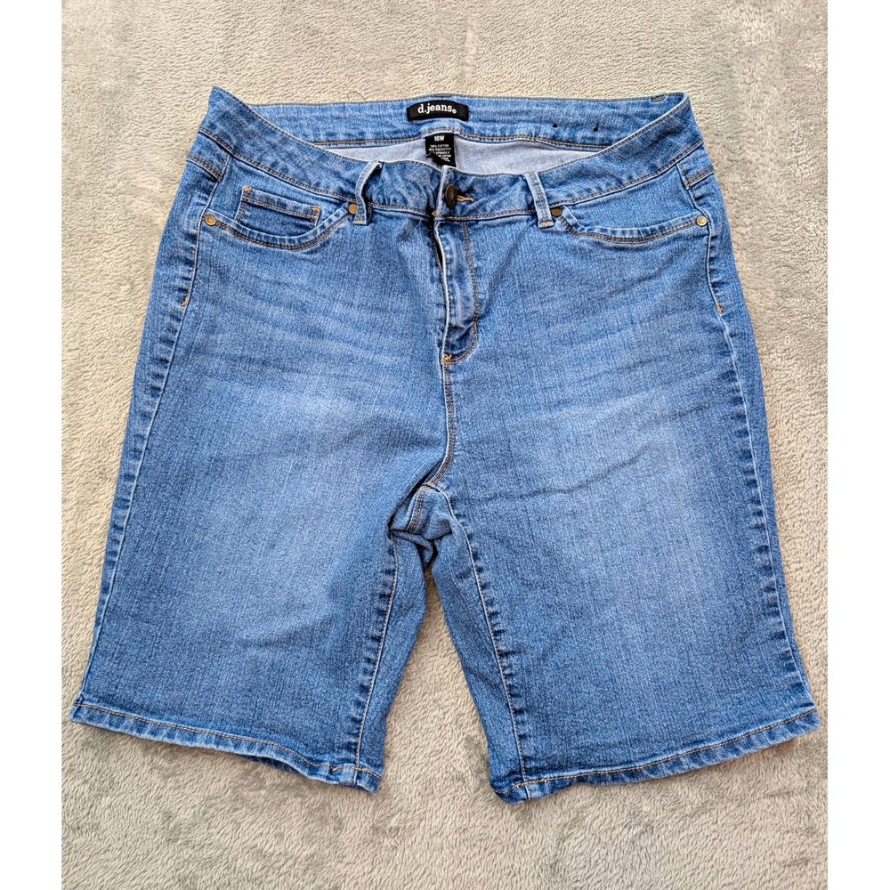 d.jeans women's blue denim Bermuda shorts plus size 16W stretch pockets